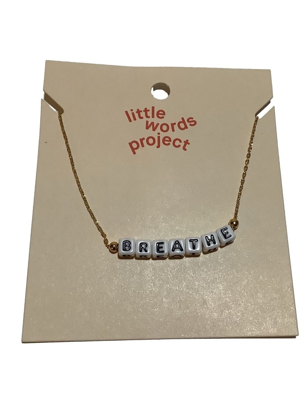 Little Words Project BREATHE Beaded Necklace New